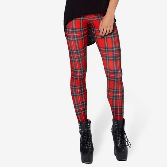 Blackmilk Pants - BlackMilk tartan red toasties